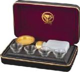 Communion-Set-Brasstone-Portable (4 Cup)-Blk/Maro by Artistic  Manufacturing