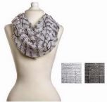 	Scarf-Faith Hope Love w/Fish-Black On White (30X 72)