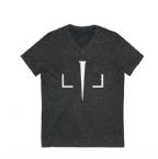 Livin Loved Logo Unisex V-Neck Tee (Dark Grey Heather) by Livin Loved