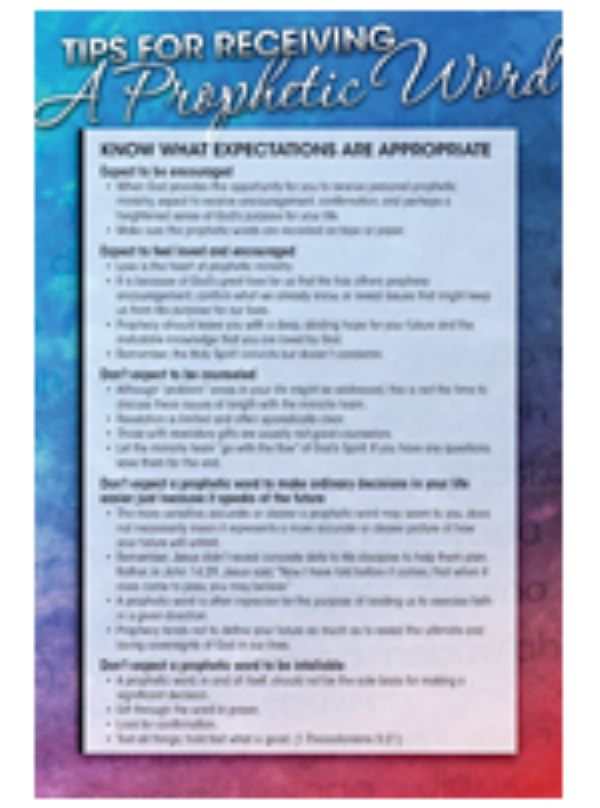 Tips for Receiving a Prophetic Word Study Card