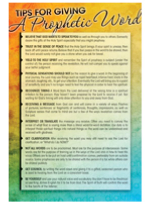 Tips for Giving a Prophetic Word Study Card